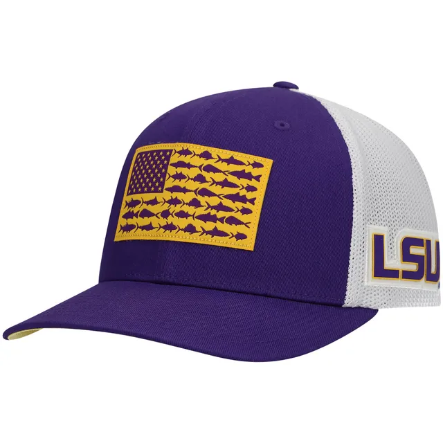 Lids LSU Tigers Columbia PFG Tonal Fish Flag Flex Hat - Purple