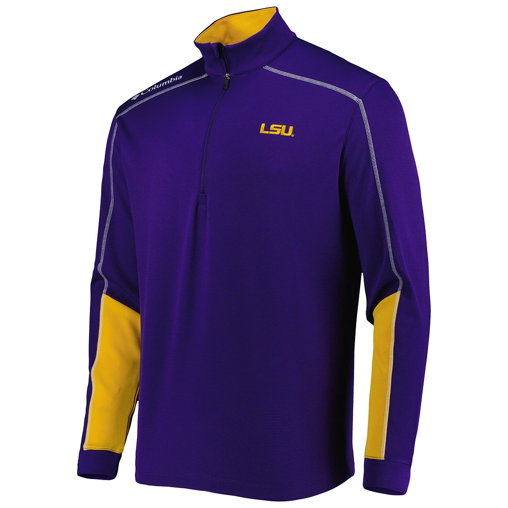 Columbia Purple LSU Tigers Shotgun 2.0 Veste Omni-Wick quart-zip pour homme