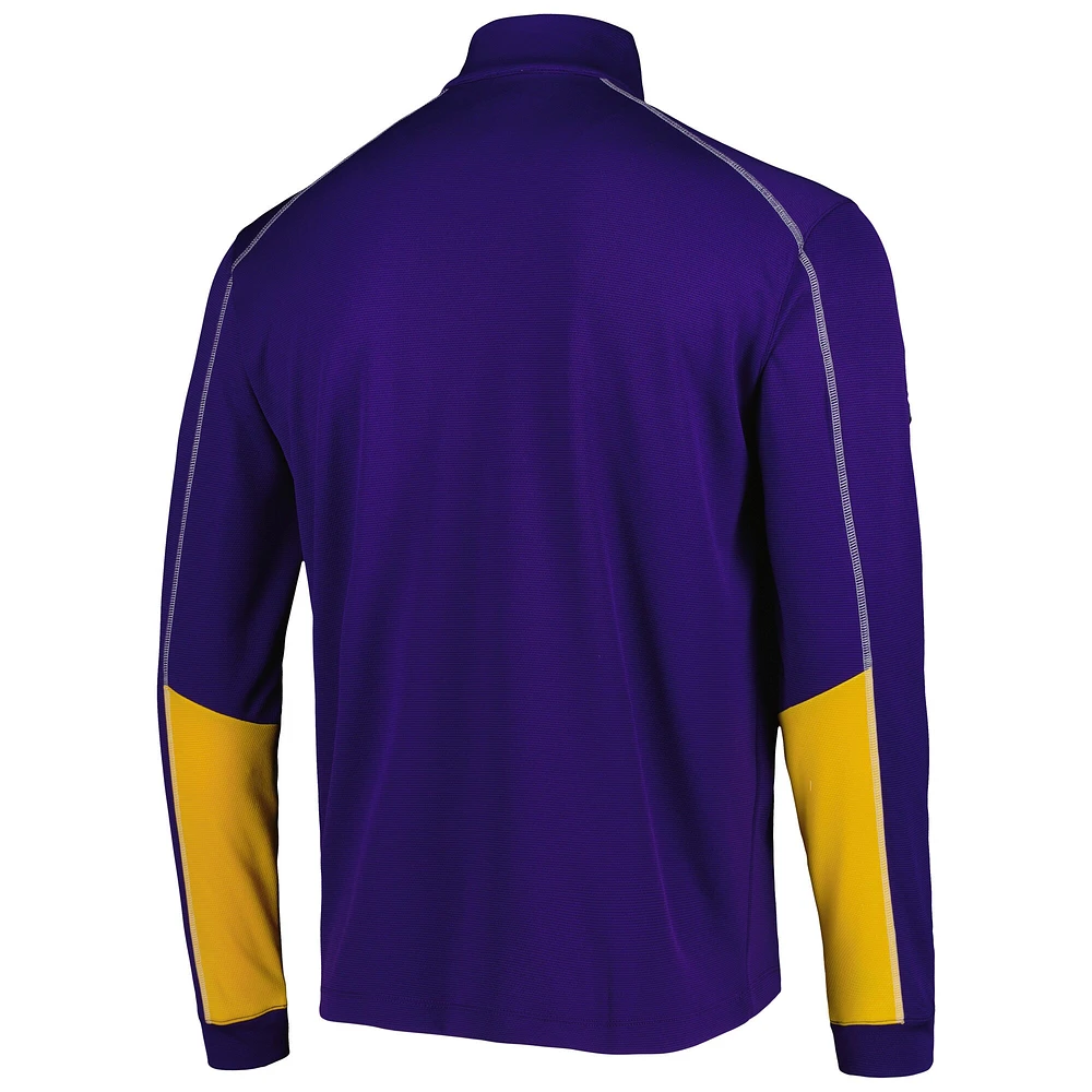 Columbia Purple LSU Tigers Shotgun 2.0 Veste Omni-Wick quart-zip pour homme