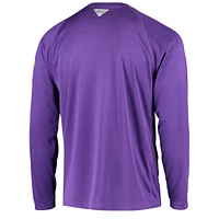 T-shirt à manches longues Columbia Purple LSU Tigers Terminal Tackle Omni-Shade Raglan pour homme