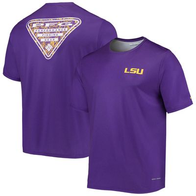 Men's Columbia Purple LSU Tigers Terminal Tackle Omni-Shade T-Shirt