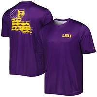 T-shirt Columbia Purple LSU Tigers Terminal Tackle Omni-Shade pour homme