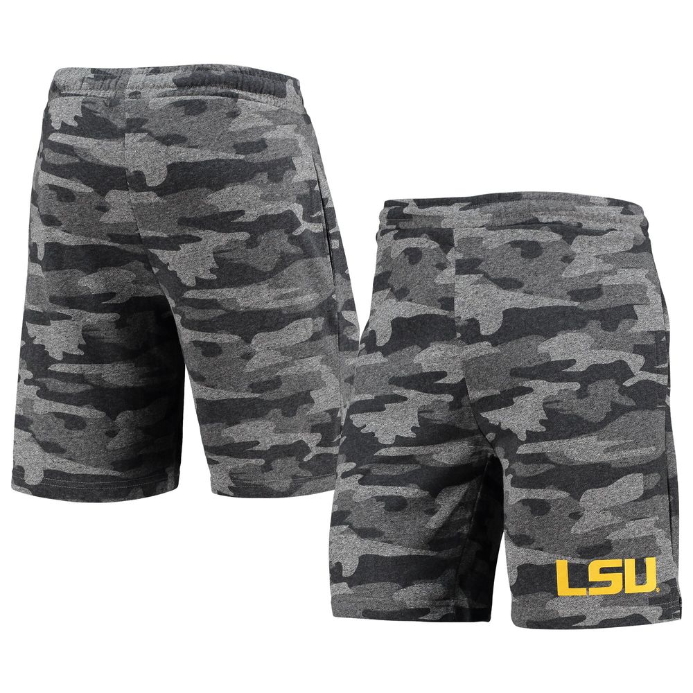 Men's Concepts Sport Charcoal/Gray LSU Tigers Camo Backup Terry Jam Lounge Shorts