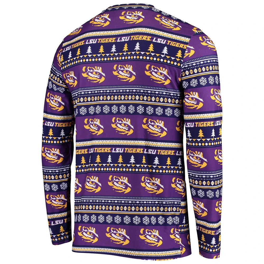 Men's Concepts Sport Purple LSU Tigers Ugly Sweater Knit Long Sleeve Top and Pant Set