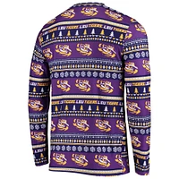 Men's Concepts Sport Purple LSU Tigers Ugly Sweater Knit Long Sleeve Top and Pant Set