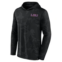 T-shirt à capuche noir manches longues Fanatics LSU Tigers Camo pour hommes