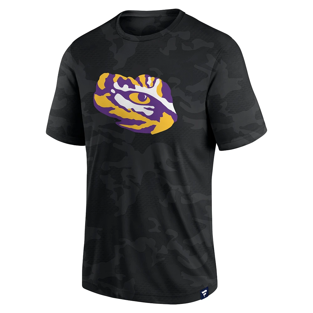 T-shirt noir avec logo camouflage LSU Tigers Fanatics pour hommes