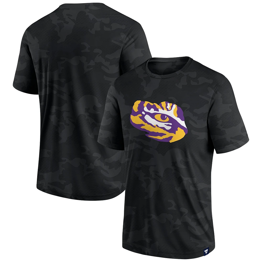 Men's Fanatics  Black LSU Tigers Camo Logo T-Shirt