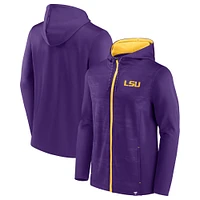 Sweat à capuche entièrement zippé LSU Tigers Ball Carrier Fanatics violet pour hommes