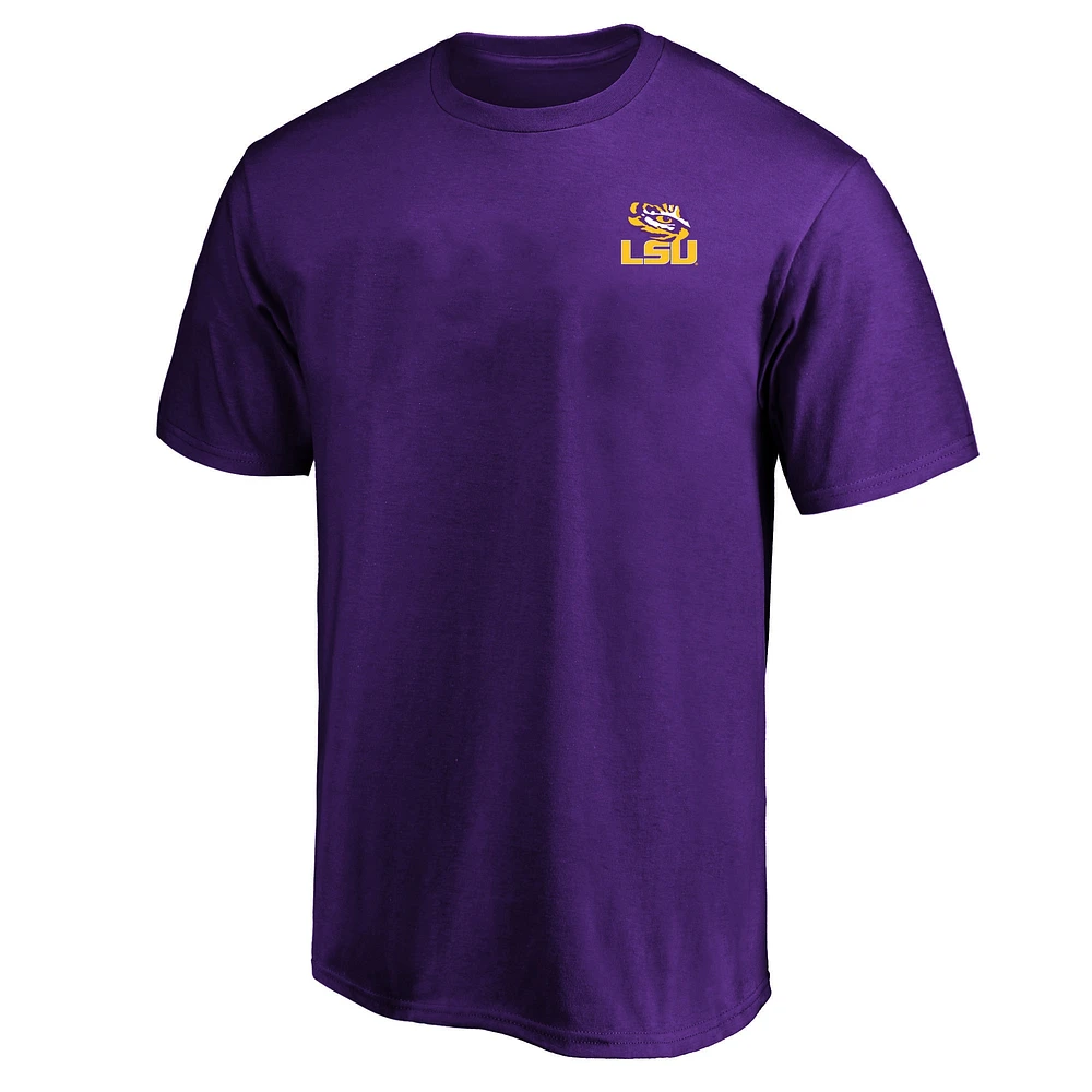 T-shirt violet fanatiques pour hommes LSU Tigers Big & Tall 2-Hit