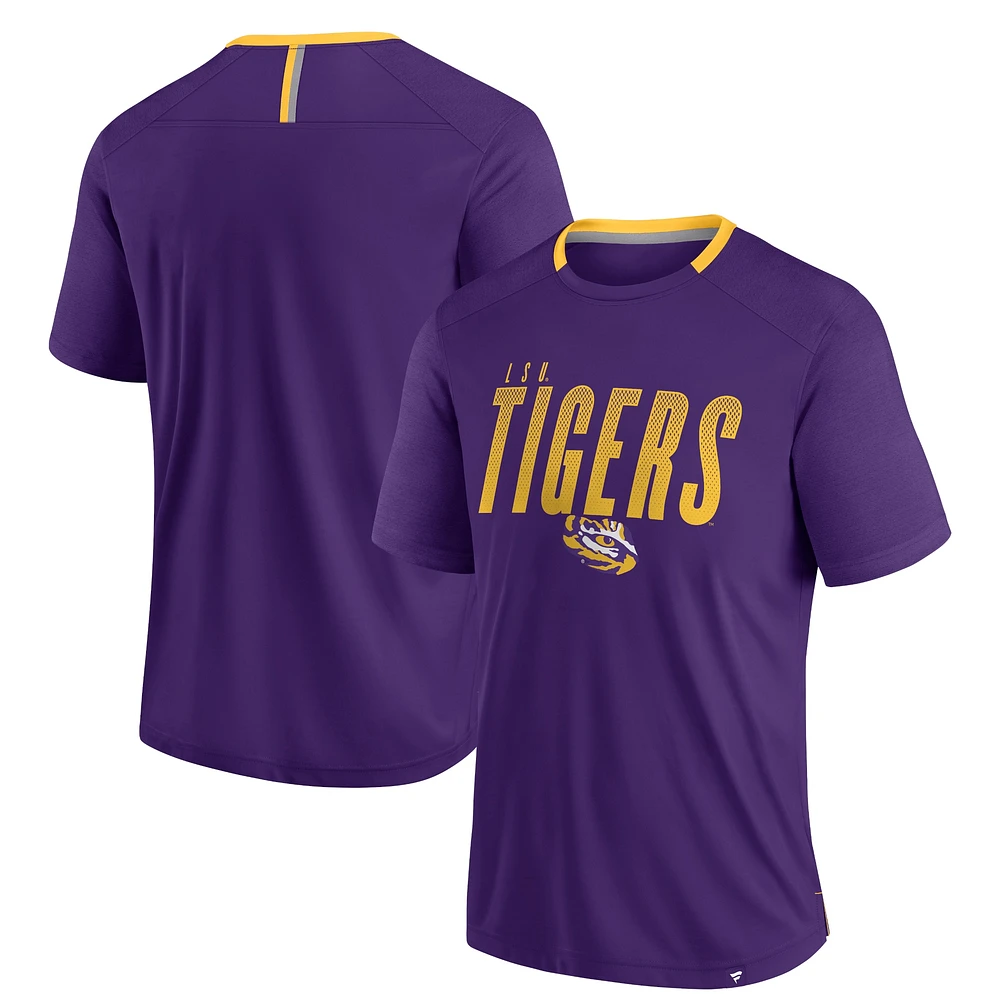 Men's Fanatics Purple LSU Tigers Defender Fade Slant T-Shirt