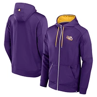 Sweat à capuche entièrement zippé Fanatics violet LSU Tigers Defender pour hommes