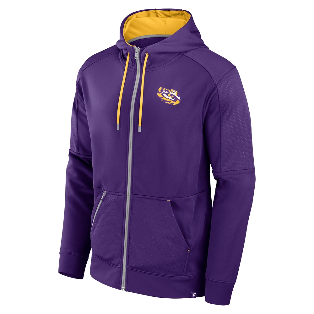 Men's Fanatics Purple LSU Tigers Defender Full-Zip Hoodie