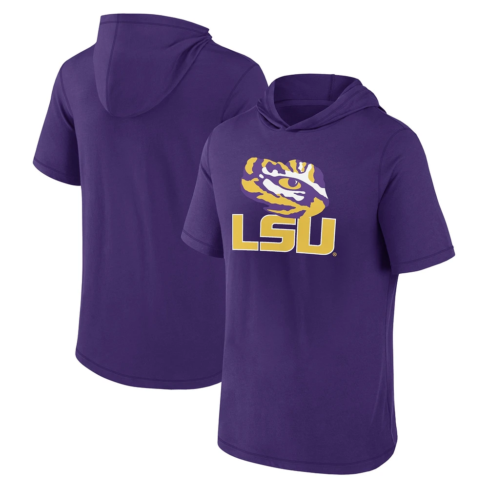 T-shirt à capuche avec logo principal Fanatics Purple LSU Tigers pour hommes