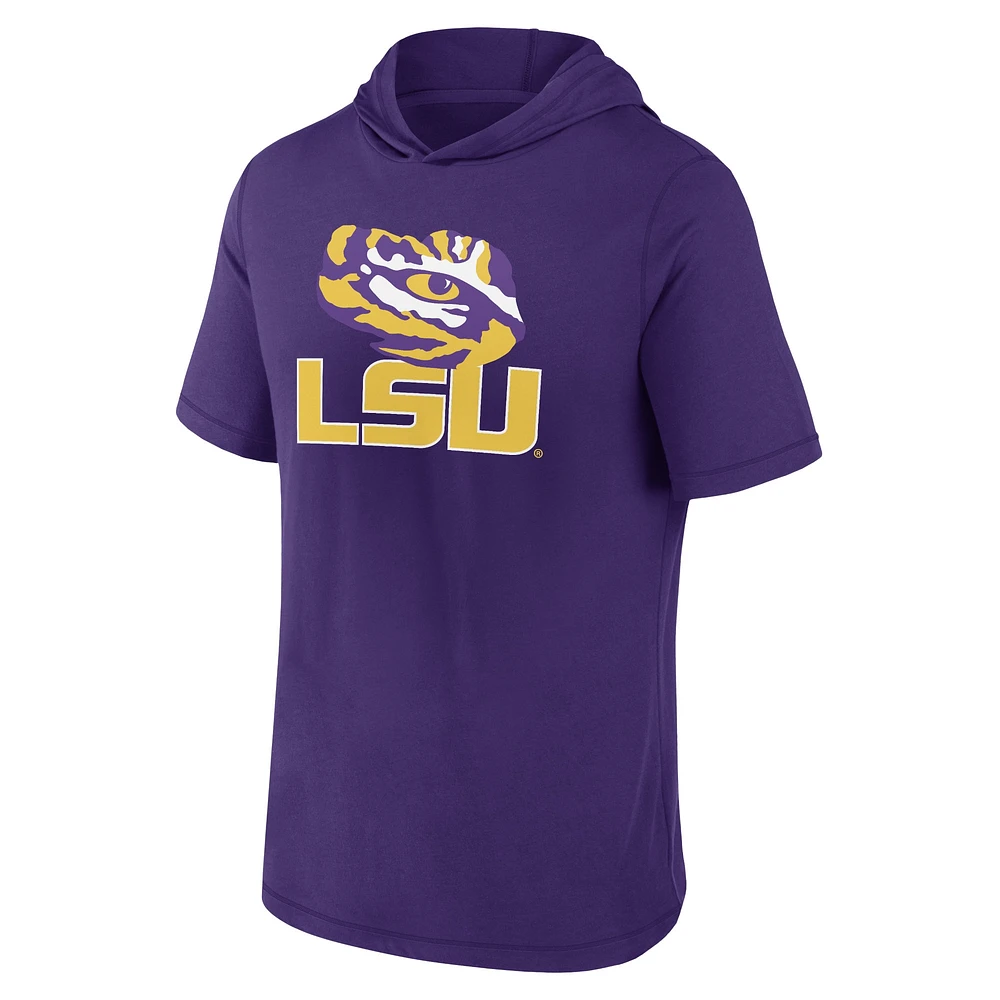 T-shirt à capuche avec logo principal Fanatics Purple LSU Tigers pour hommes