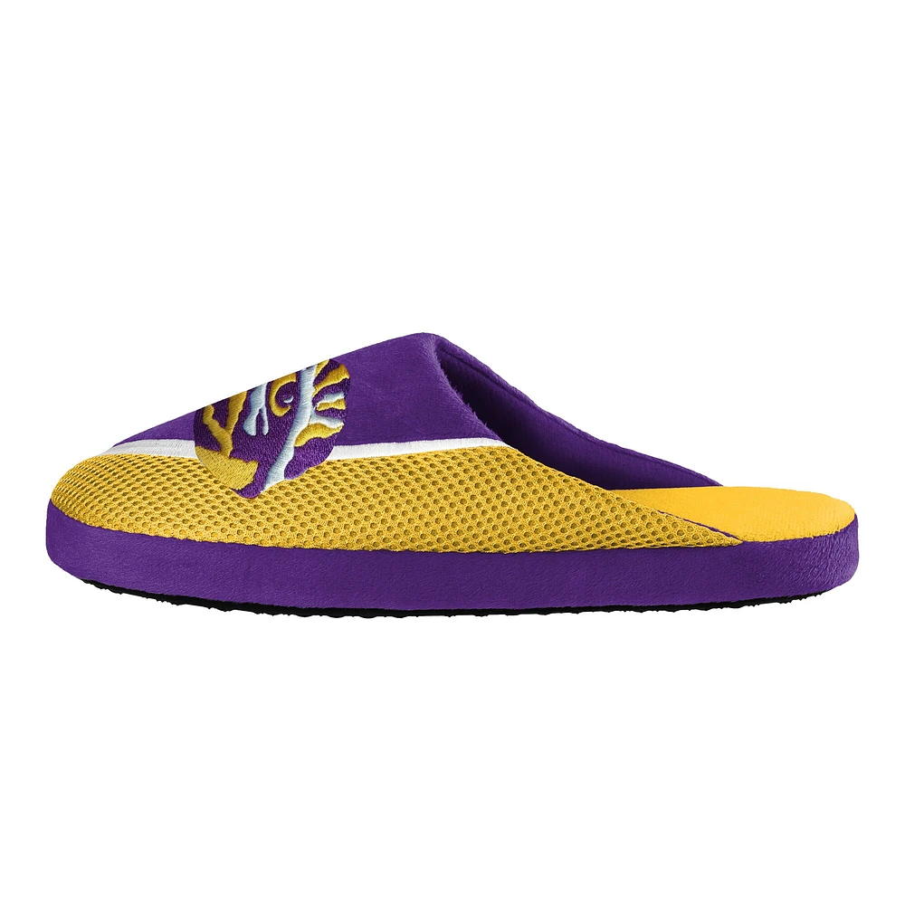 Men's FOCO LSU Tigers Big Logo Color Edge Slippers