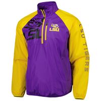 Men's G-III Sports by Carl Banks Purple/Yellow LSU Tigers Point Guard Raglan Half-Zip Jacket