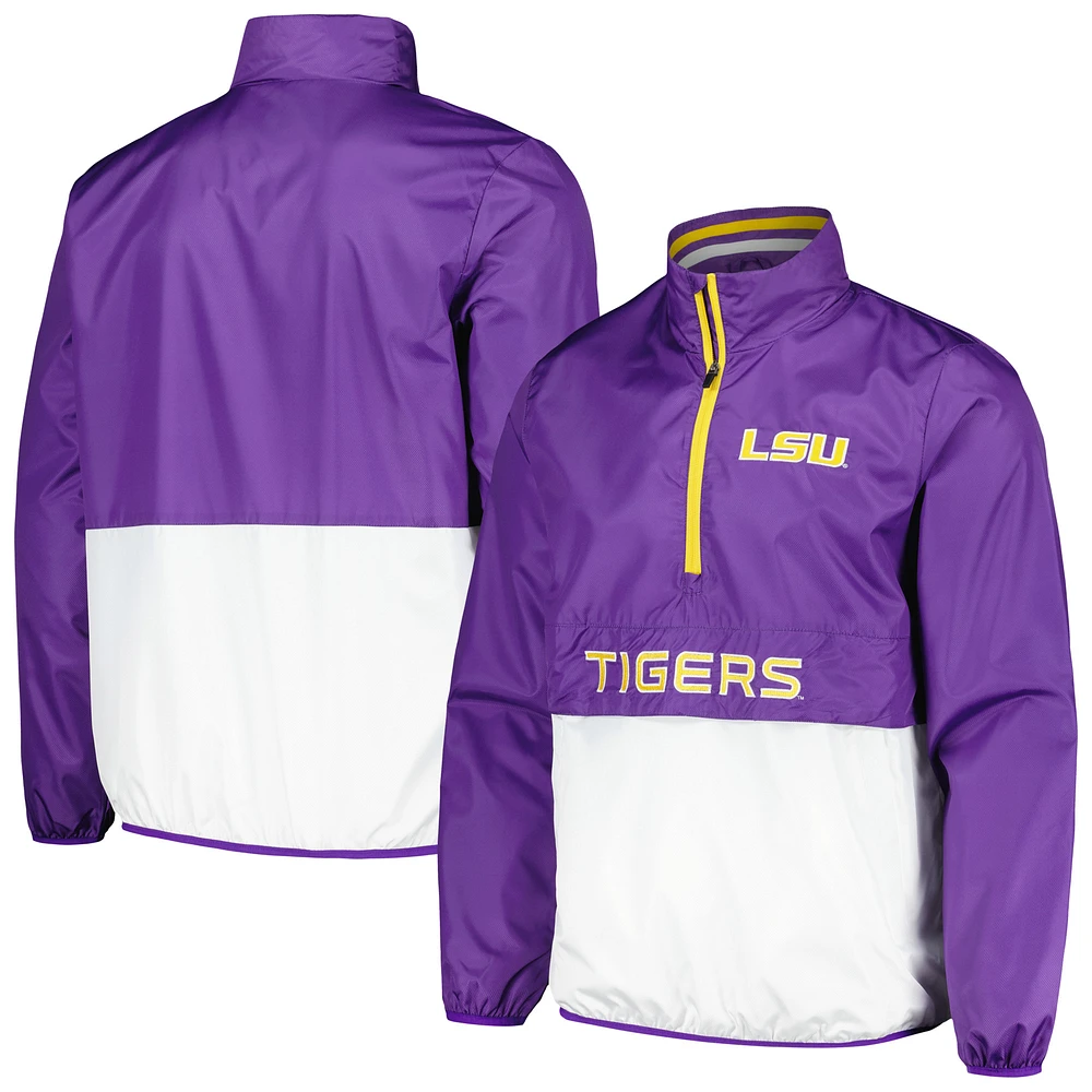 Haut à demi-zip G-III Sports by Carl Banks pour homme violet LSU Tigers Cornerman