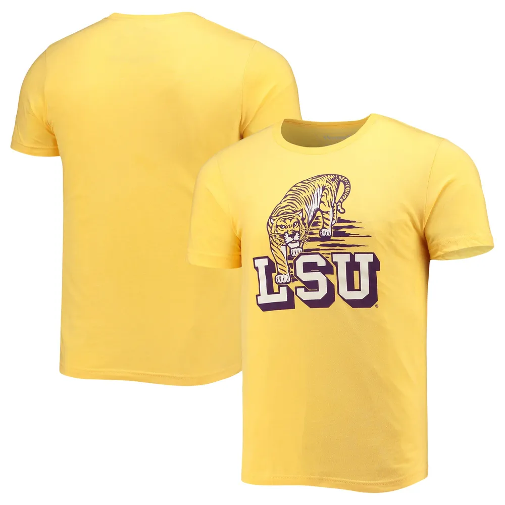 Men's Champion Purple LSU Tigers Baseball Stack T-Shirt