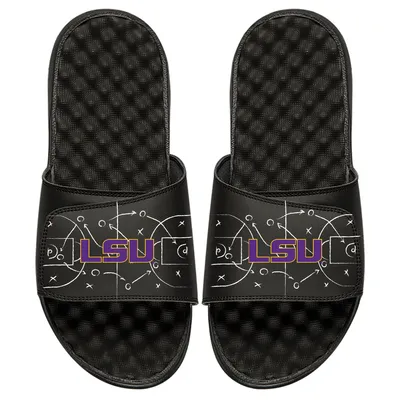 LSU Tigers ISlide Chalk Court Slide Sandals - Black