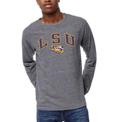 LSU Tigers League Collegiate Wear 1965 Victory Falls Long Sleeve Tri-Blend T-Shirt - Heather Gray