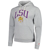 Sweat à capuche pour hommes League Collegiate Wear Heather Grey LSU Tigers Tall Arch Essential