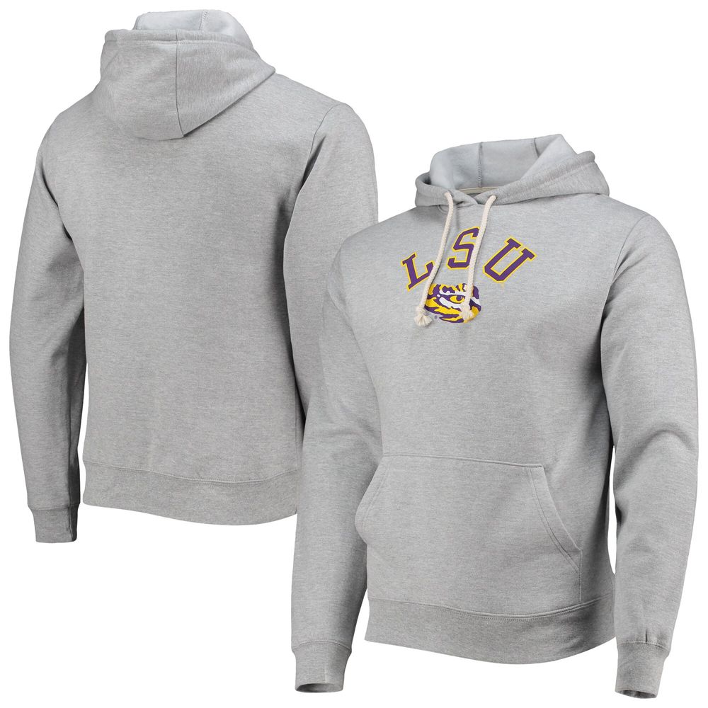 Men's League Collegiate Wear Heathered Gray LSU Tigers Seal Neuvo Essential Fleece Pullover Hoodie