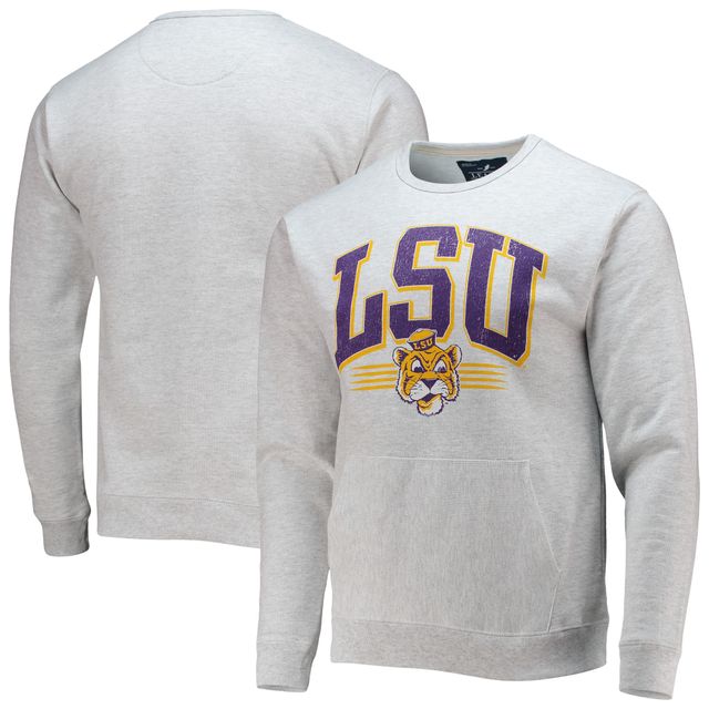 Sweat-shirt à poche pour hommes League Collegiate Wear LSU Tigers Upperclassman gris chiné