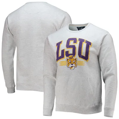 LSU Tigers League Collegiate Wear Upperclassman Pocket Pullover Sweatshirt - Heathered Gray