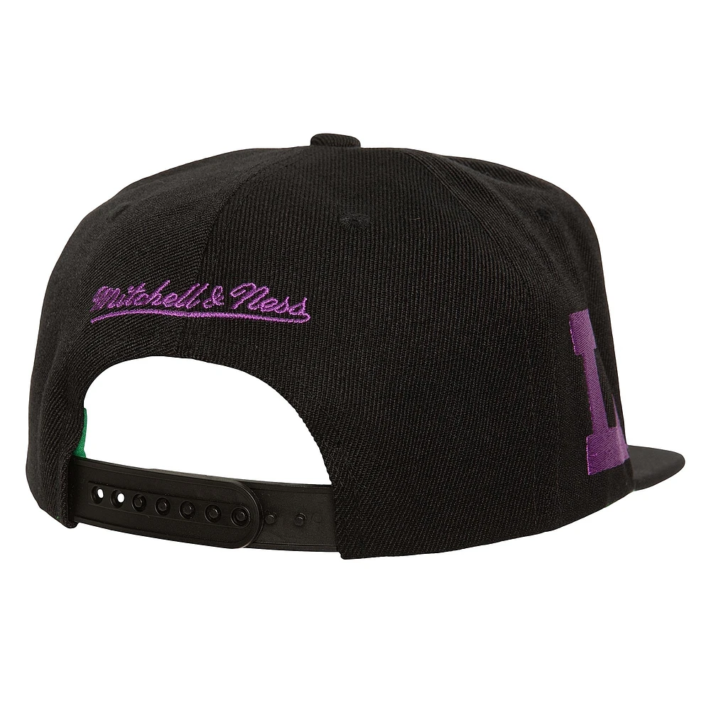 Men's Mitchell & Ness  Black LSU Tigers Triple Play Snapback Hat