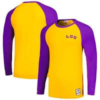 T-shirt à manches longues raglan flammé légendaire LSU Tigers Mitchell & Ness Gold pour hommes