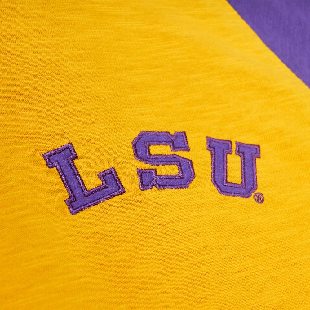 T-shirt à manches longues raglan flammé légendaire LSU Tigers Mitchell & Ness Gold pour hommes