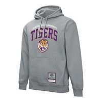 Sweat à capuche classique Mitchell & Ness gris chiné pour homme, motif arches des Tigers de LSU