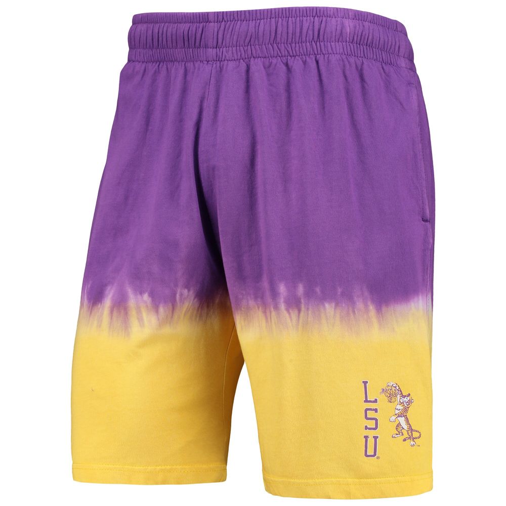 Men's Mitchell & Ness Purple/Gold LSU Tigers Tie-Dye Shorts