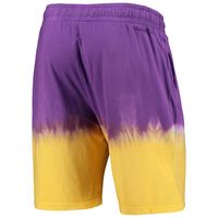 Men's Mitchell & Ness Purple/Gold LSU Tigers Tie-Dye Shorts