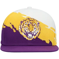 Men's Mitchell & Ness Purple/White LSU Tigers Paintbrush Snapback Hat