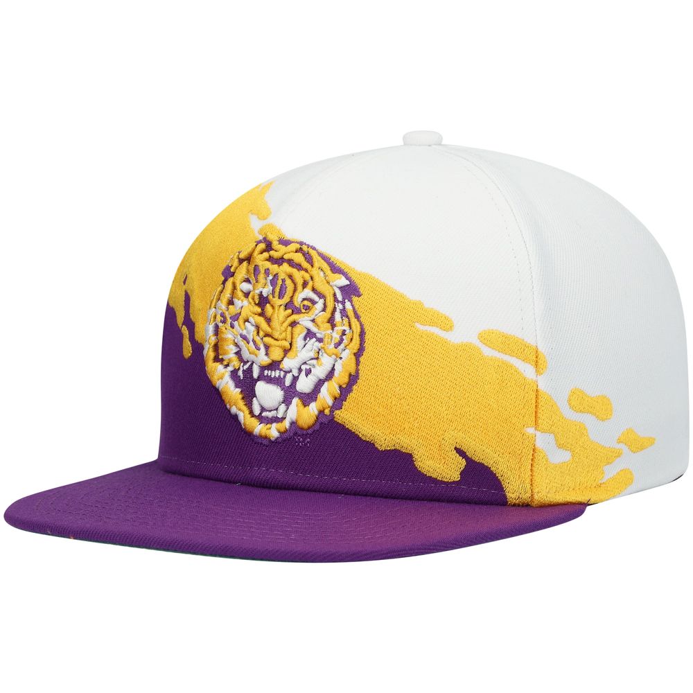 Men's Mitchell & Ness Purple/White LSU Tigers Paintbrush Snapback Hat