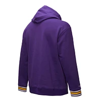 Sweat à capuche en polaire Chainstich violet Mitchell & Ness pour homme LSU Tigers