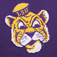 Sweat à capuche en polaire Chainstich violet Mitchell & Ness pour homme LSU Tigers