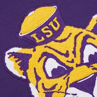 Sweat à capuche en polaire Chainstich violet Mitchell & Ness pour homme LSU Tigers