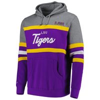 Men's Mitchell & Ness Purple LSU Tigers Head Coach Pullover Hoodie