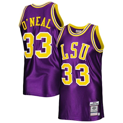 Men's Mitchell & Ness Shaquille O'Neal Purple LSU Tigers 1990/91 Authentic Jersey