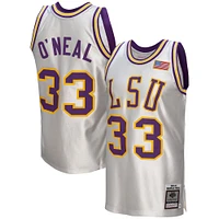 Maillot authentique Mitchell & Ness Shaquille O'Neal blanc LSU Tigers College Vault 1990/91 pour hommes