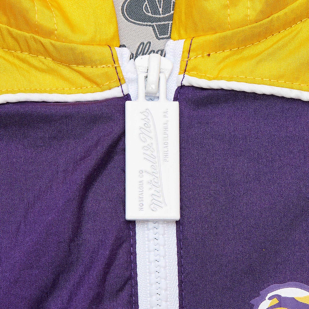 Coupe-vent entièrement zippé de qualité supérieure Big Shot des Tigers LSU Mitchell & Ness pour homme