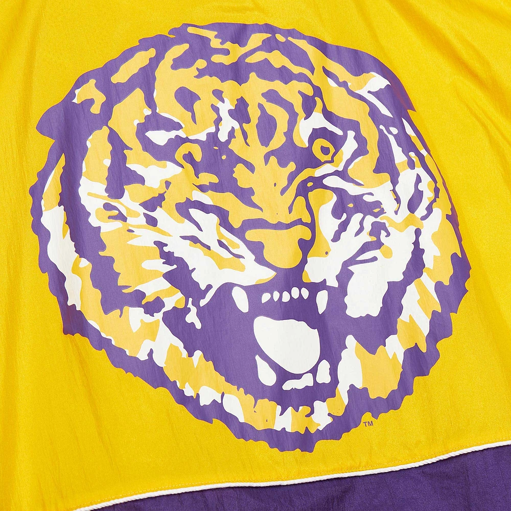 Men's Mitchell & Ness White LSU Tigers Big Shot Premium Full-Zip Windbreaker