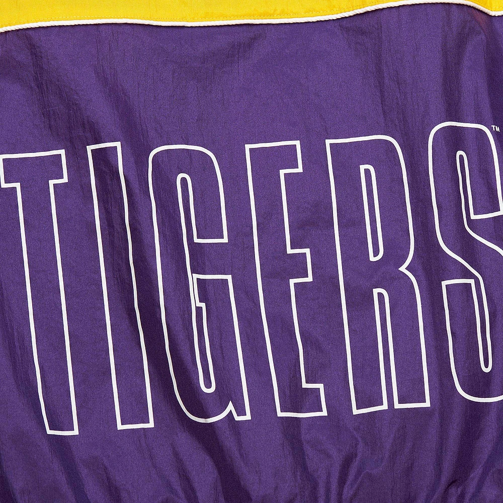 Coupe-vent entièrement zippé de qualité supérieure Big Shot des Tigers LSU Mitchell & Ness pour homme