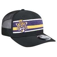 Casquette ajustable extensible à boutons-pression LSU Tigers 9SEVENTY Trucker de New Era noire/violette pour homme