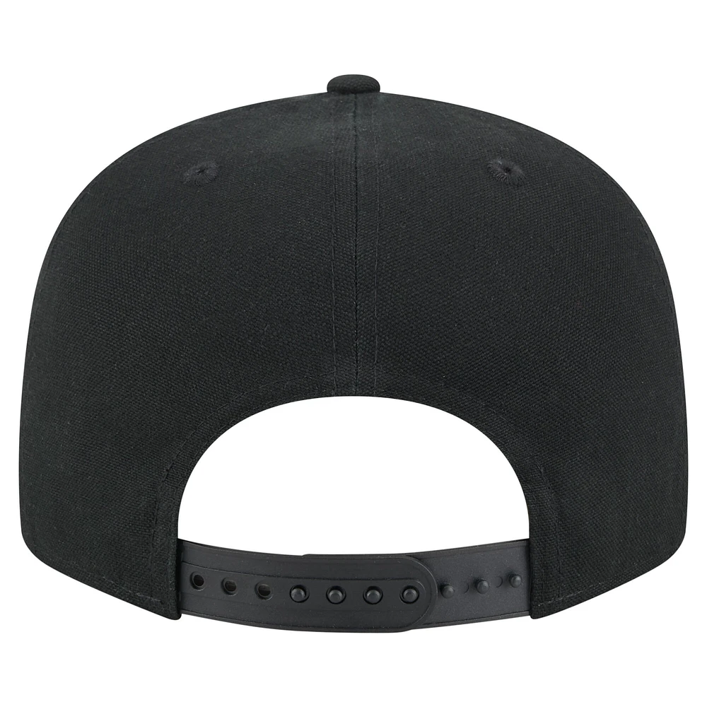 Casquette New Era noire LSU Tigers Adventure Canvas Split Panel 9FIFTY Snapback pour homme