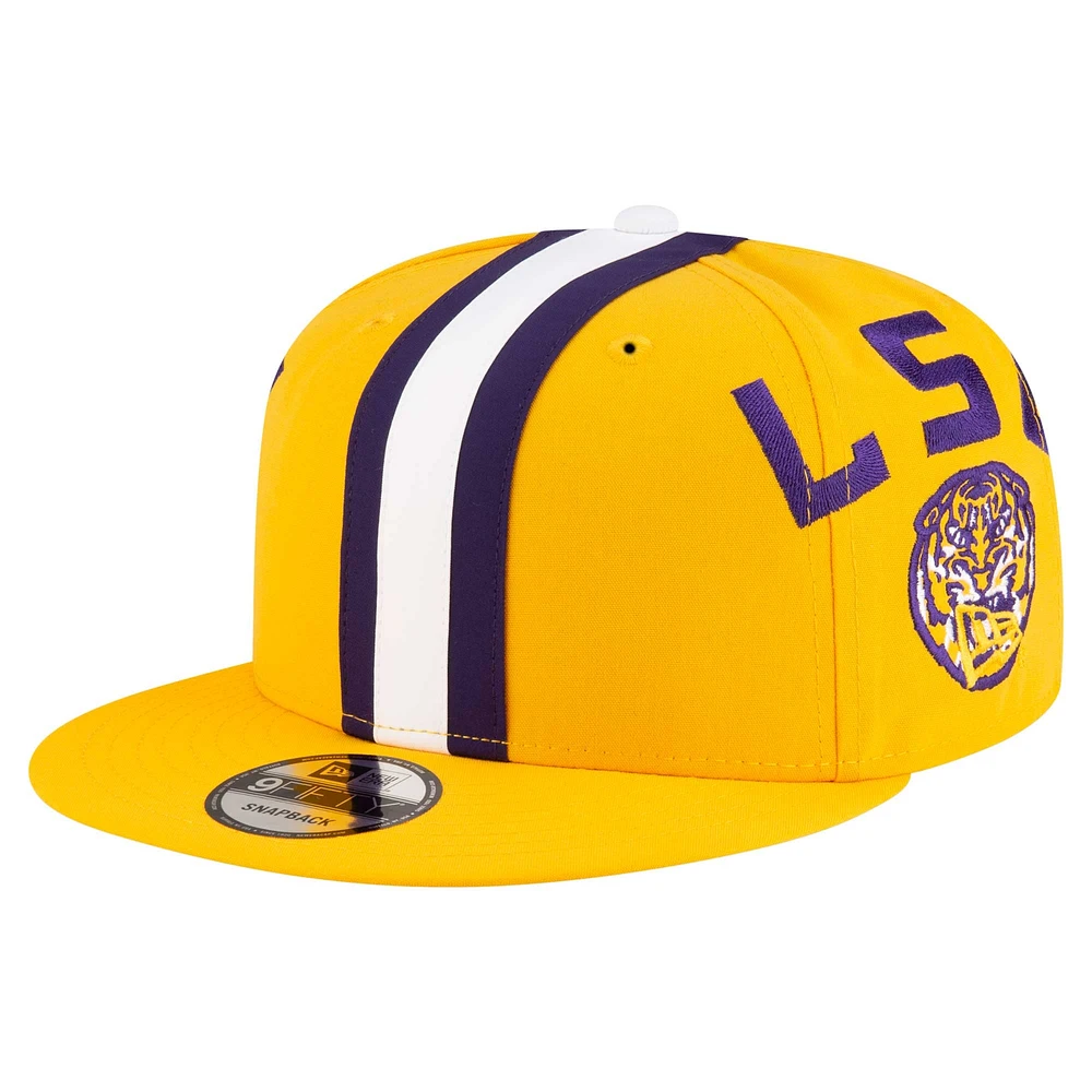 Men's New Era Gold LSU Tigers Helmet 9FIFTY Snapback Hat