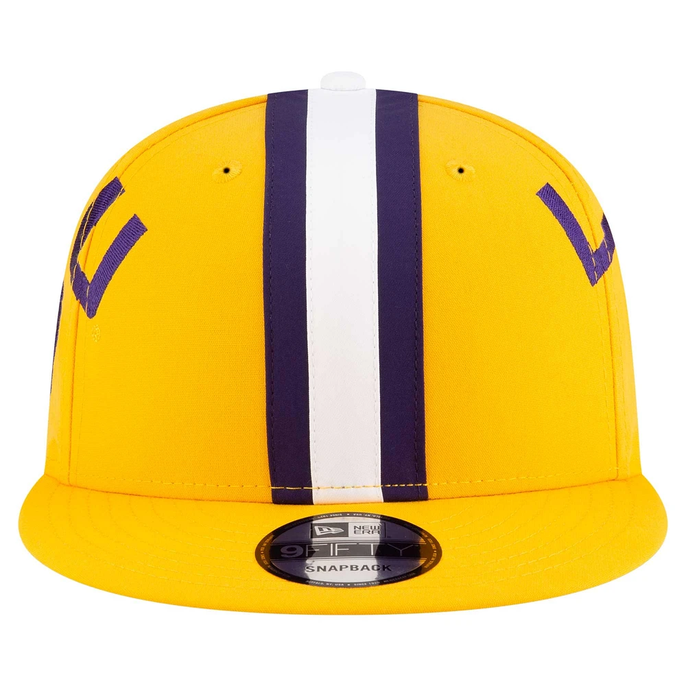 Men's New Era Gold LSU Tigers Helmet 9FIFTY Snapback Hat